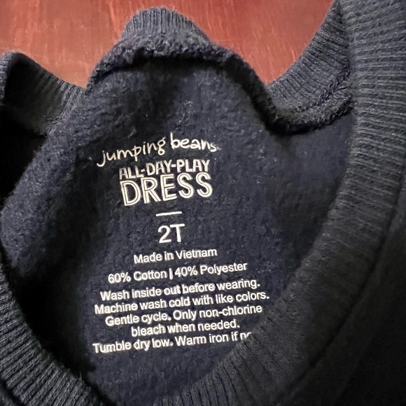 Bundle Of Jumping Beans Blue Heart Dress 2T And Pink Polka Dot Cat Dress 24 mths - Picture 5 of 11